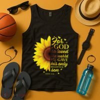 John 316 Sunflower Christian Verses Sayings Religious Her Sweat Tank Top thumb 4