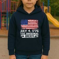 July 4 1776 Original Brexit Independence Day Kids Hoodie thumb 3