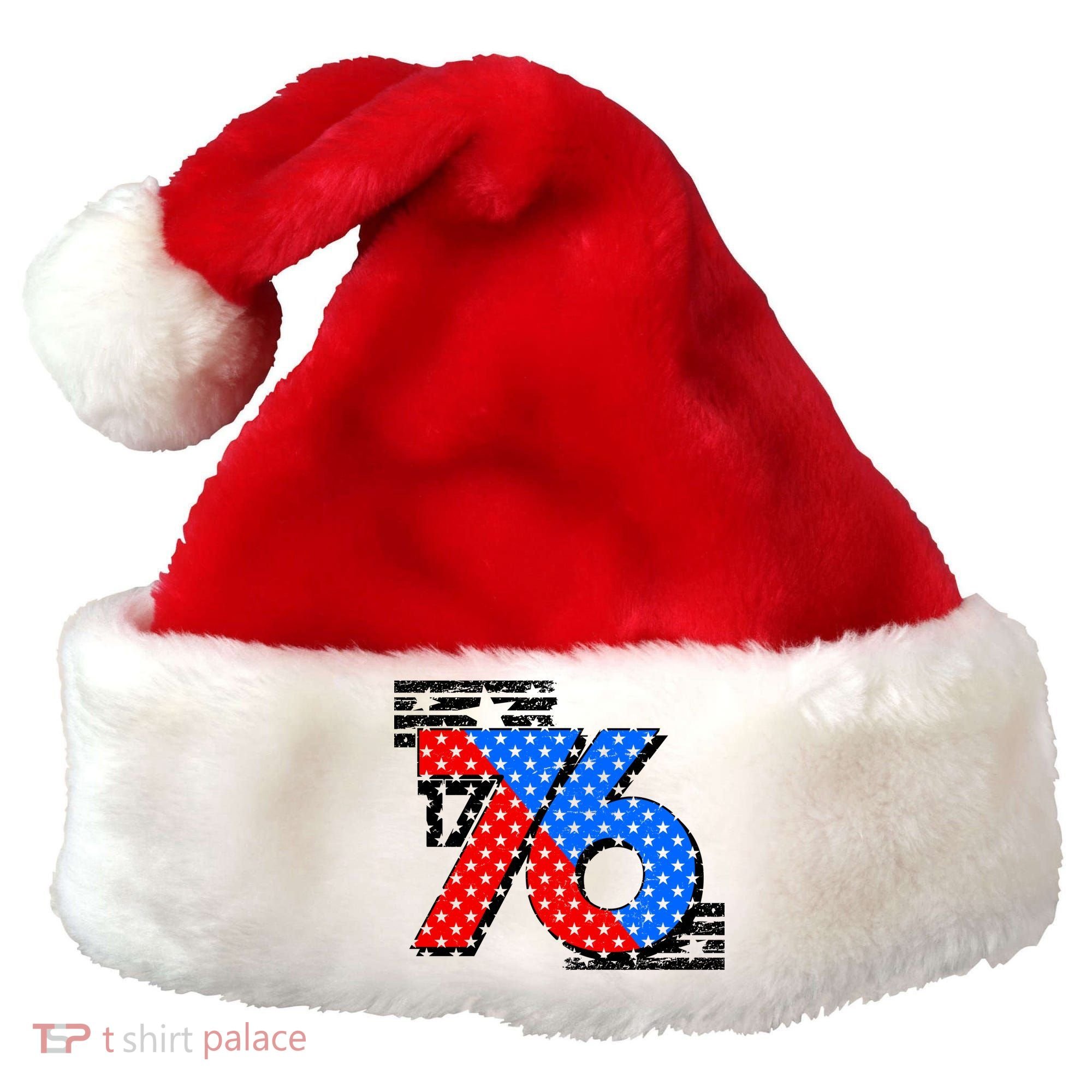 July 4th 1776 Stars And Stripes Santa Hat