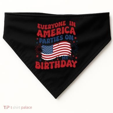 July 4th Birthday USA-Made Doggie Bandana