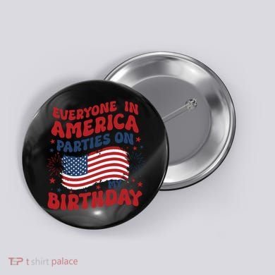 July 4th Birthday Button
