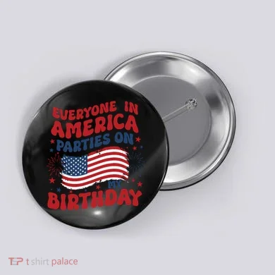 July 4th Birthday Button