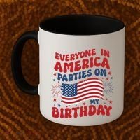 July 4th Birthday Coffee Mug thumb 2