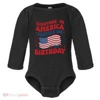 July 4th Birthday Baby Long Sleeve Bodysuit thumb 0