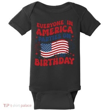 July 4th Birthday Baby Bodysuit