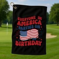 July 4th Birthday Golf Towel thumb 1