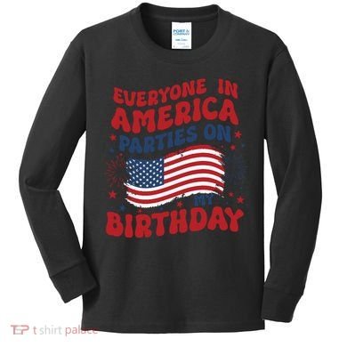 July 4th Birthday Kids Long Sleeve Shirt