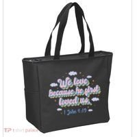 John 4:19 Bible Quote Tote Bag thumb 2