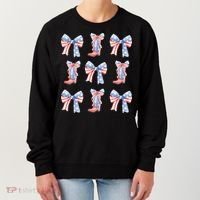 July 4th Coquette Bow America Retro Women's Sweatshirt thumb 0
