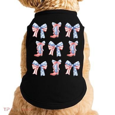 July 4th Coquette Bow America Retro Doggie Tank