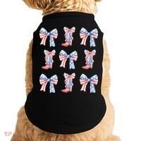 July 4th Coquette Bow America Retro Doggie Tank thumb 0