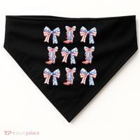 July 4th Coquette Bow America Retro USA-Made Doggie Bandana thumb 0