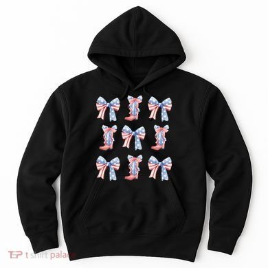 July 4th Coquette Bow America Retro Hoodie