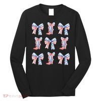 July 4th Coquette Bow America Retro Long Sleeve Shirt thumb 0