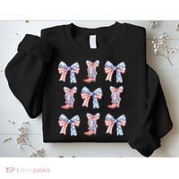 July 4th Coquette Bow America Retro Sweatshirt thumb 2