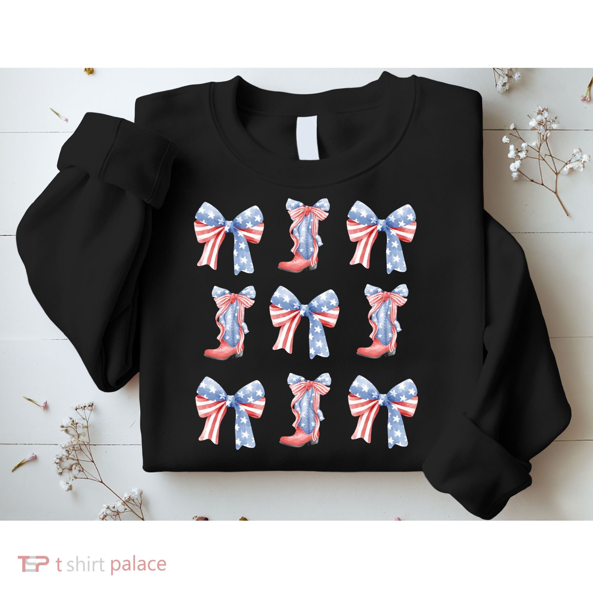 July 4th Coquette Bow America Retro Sweatshirt