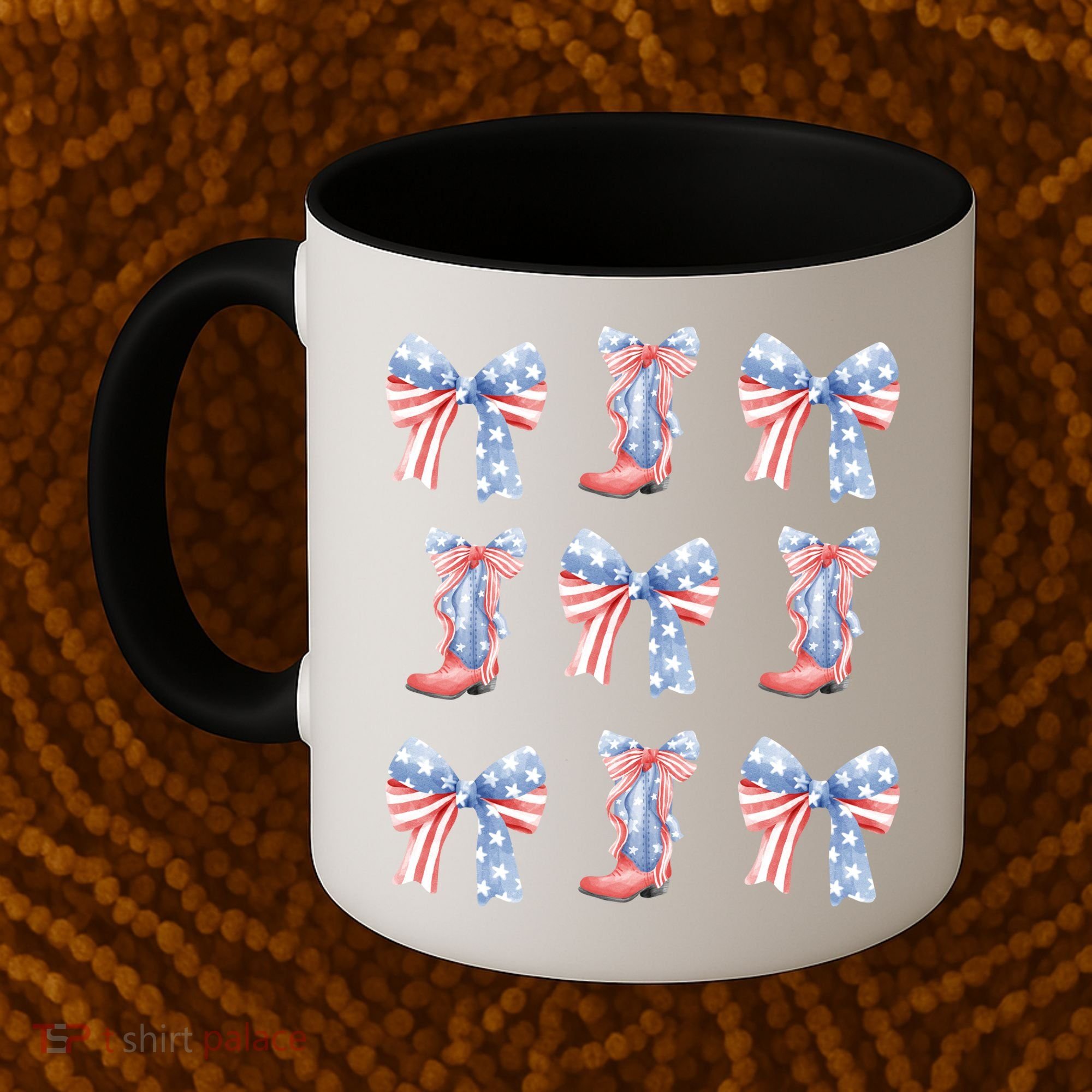 July 4th Coquette Bow America Retro Coffee Mug