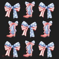 July 4th Coquette Bow America Retro Beanie thumb 2