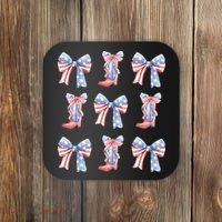 July 4th Coquette Bow America Retro Coaster thumb 0