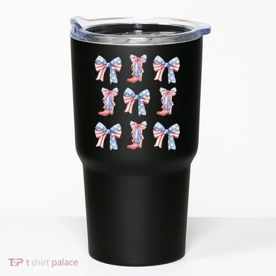 July 4th Coquette Bow America Retro Tumbler