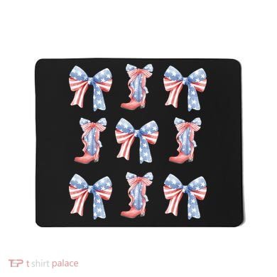 July 4th Coquette Bow America Retro Mousepad