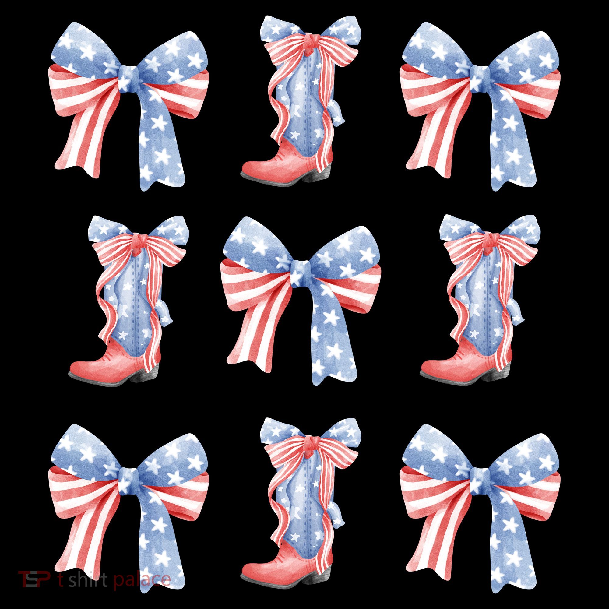 July 4th Coquette Bow America Retro Mousepad