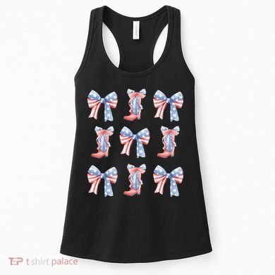 July 4th Coquette Bow America Retro Women's Tank Top