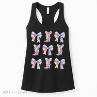 July 4th Coquette Bow America Retro Women's Tank Top thumb 0