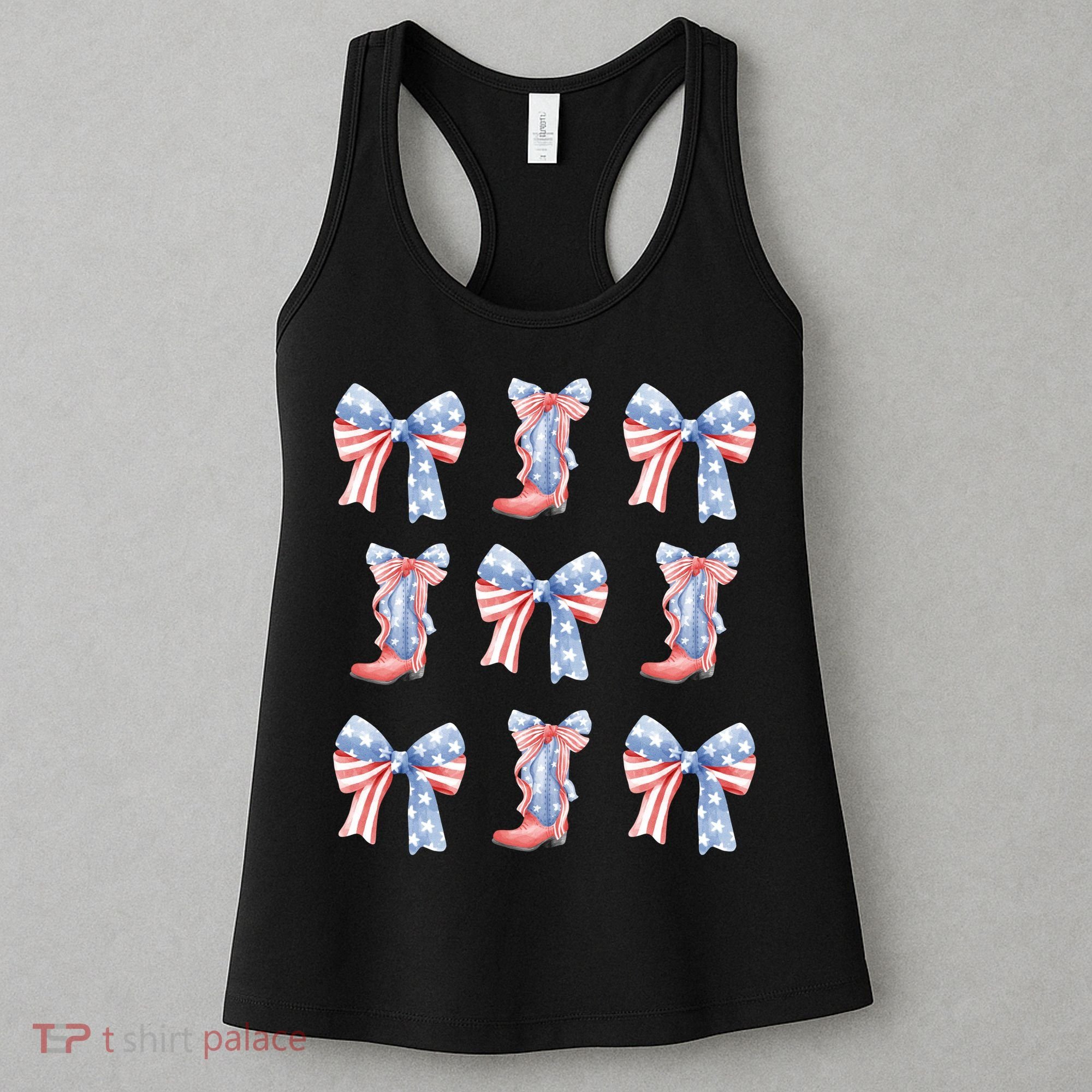 July 4th Coquette Bow America Retro Women's Tank Top