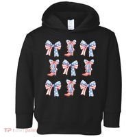 July 4th Coquette Bow America Retro Toddler Hoodie thumb 0