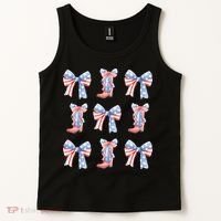 July 4th Coquette Bow America Retro Tank Top thumb 2