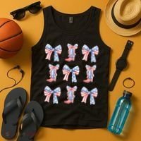 July 4th Coquette Bow America Retro Tank Top thumb 4