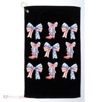 July 4th Coquette Bow America Retro Golf Towel thumb 0
