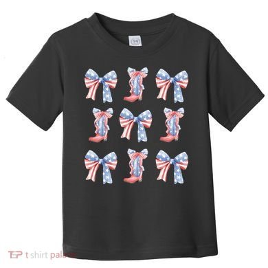 July 4th Coquette Bow America Retro Toddler T-Shirt