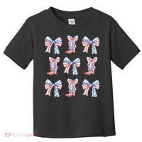 July 4th Coquette Bow America Retro Toddler T-Shirt thumb 0