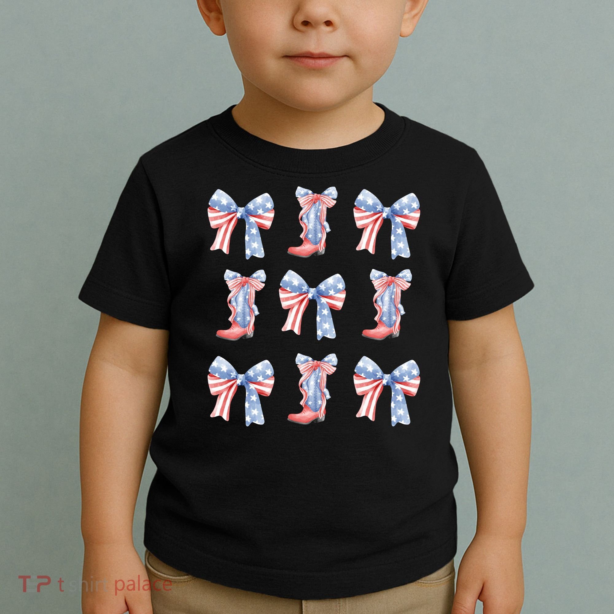 July 4th Coquette Bow America Retro Toddler T-Shirt