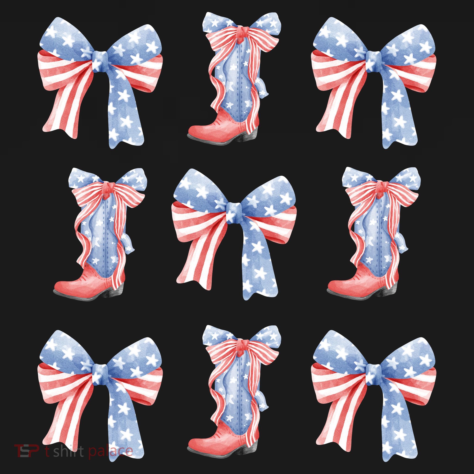 July 4th Coquette Bow America Retro Women's Long Sleeve Shirt
