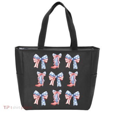 July 4th Coquette Bow America Retro Tote Bag
