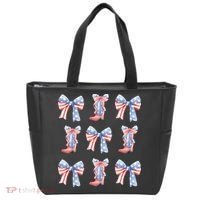 July 4th Coquette Bow America Retro Tote Bag thumb 0