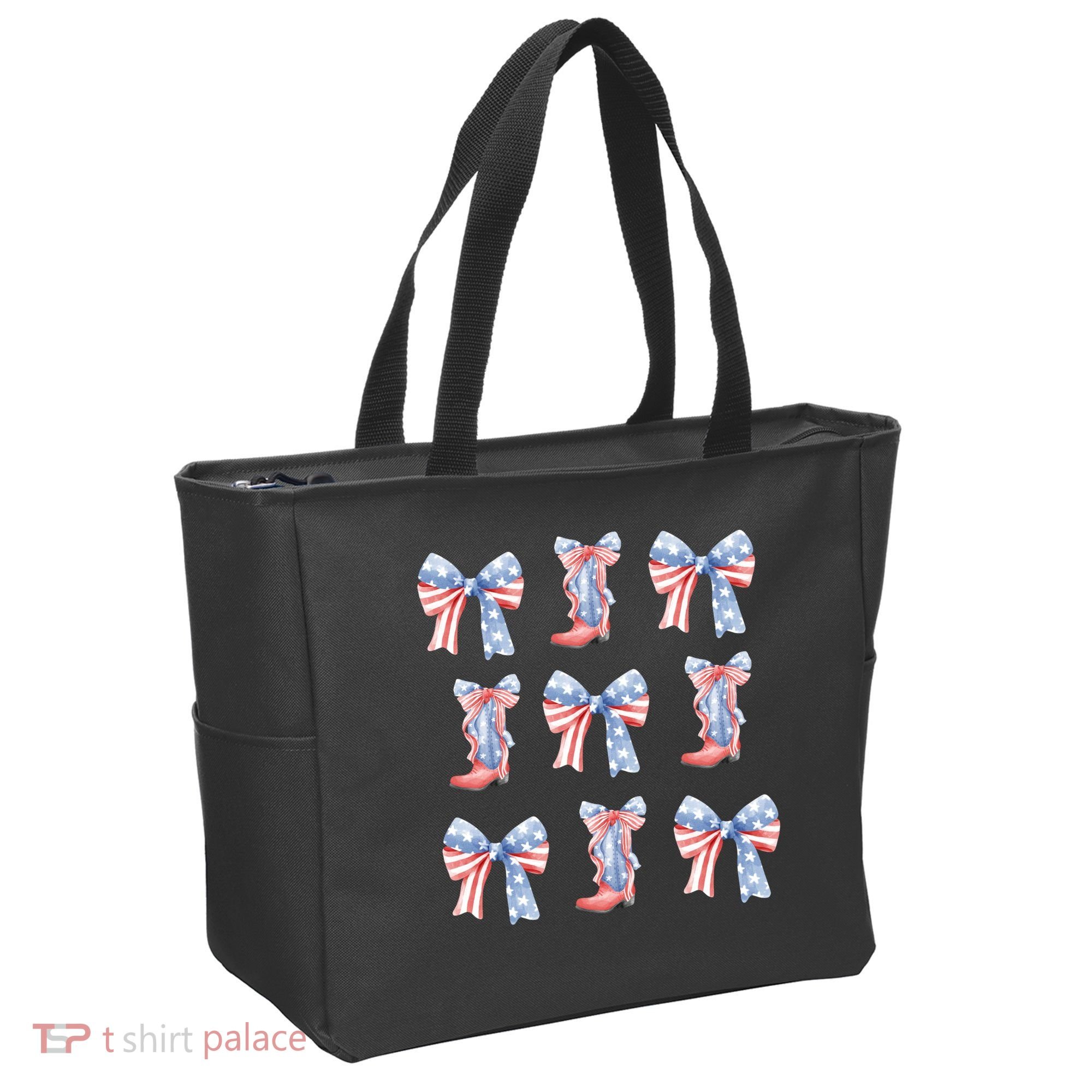 July 4th Coquette Bow America Retro Tote Bag