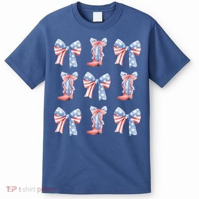July 4th Coquette Bow America Retro T-Shirt