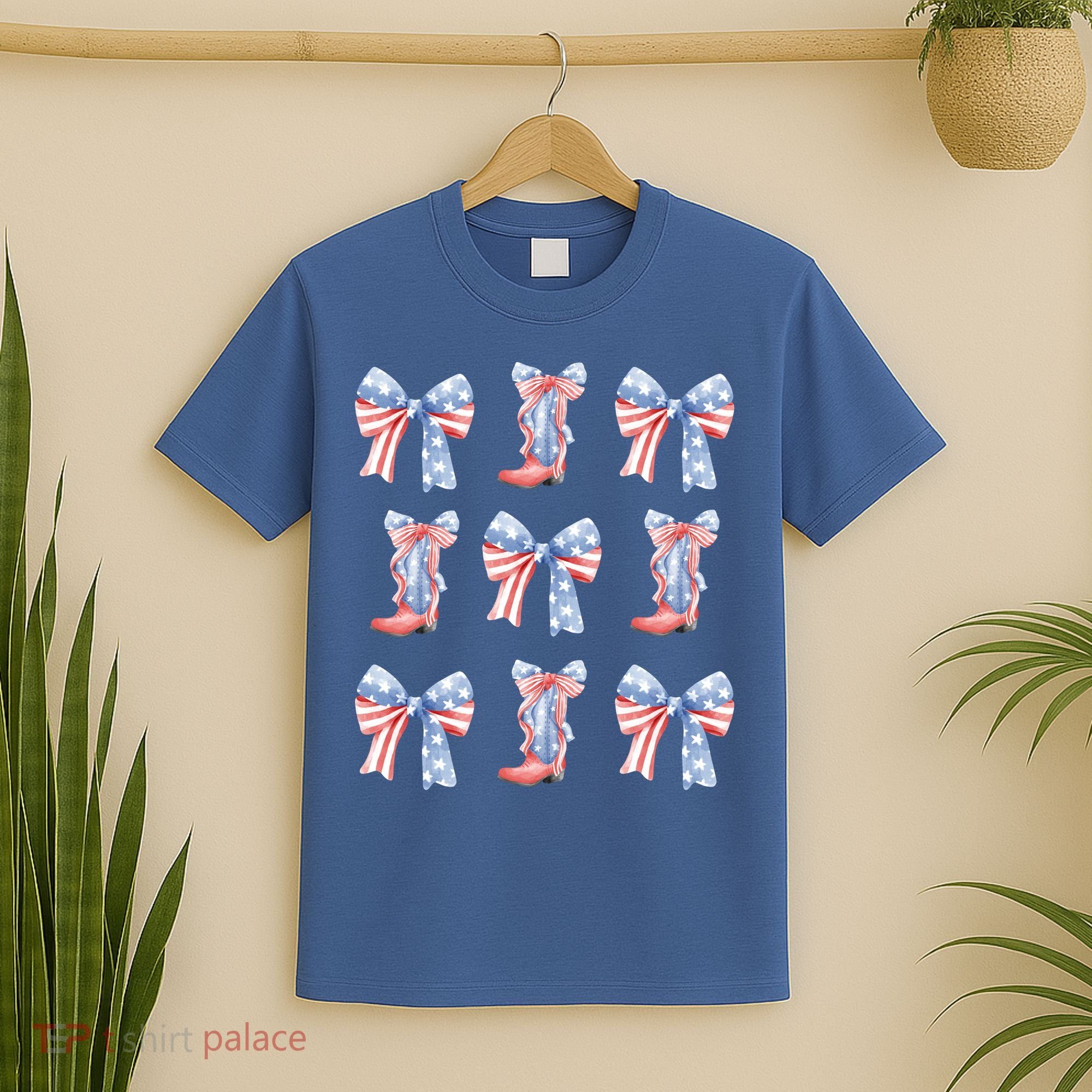 July 4th Coquette Bow America Retro T-Shirt