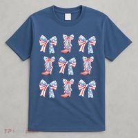 July 4th Coquette Bow America Retro T-Shirt thumb 4