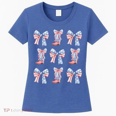 July 4th Coquette Bow America Retro Women's T-Shirt