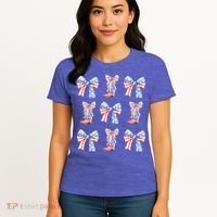 July 4th Coquette Bow America Retro Women's T-Shirt thumb 4