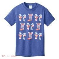 July 4th Coquette Bow America Retro Kids T-Shirt thumb 0