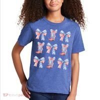 July 4th Coquette Bow America Retro Kids T-Shirt thumb 2