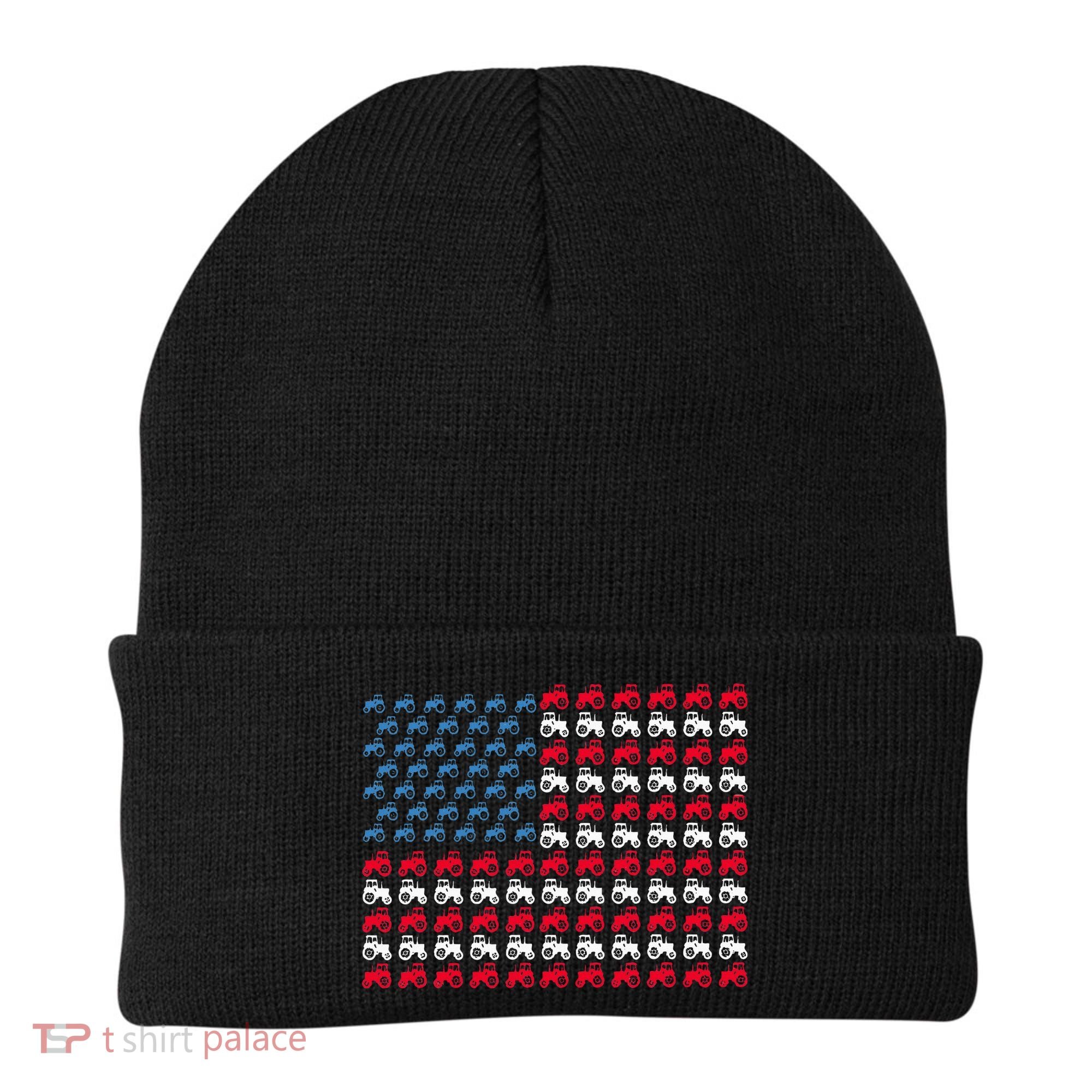 July 4th Tractor Arrange A Usa Flag Independence Day Tractor Beanie