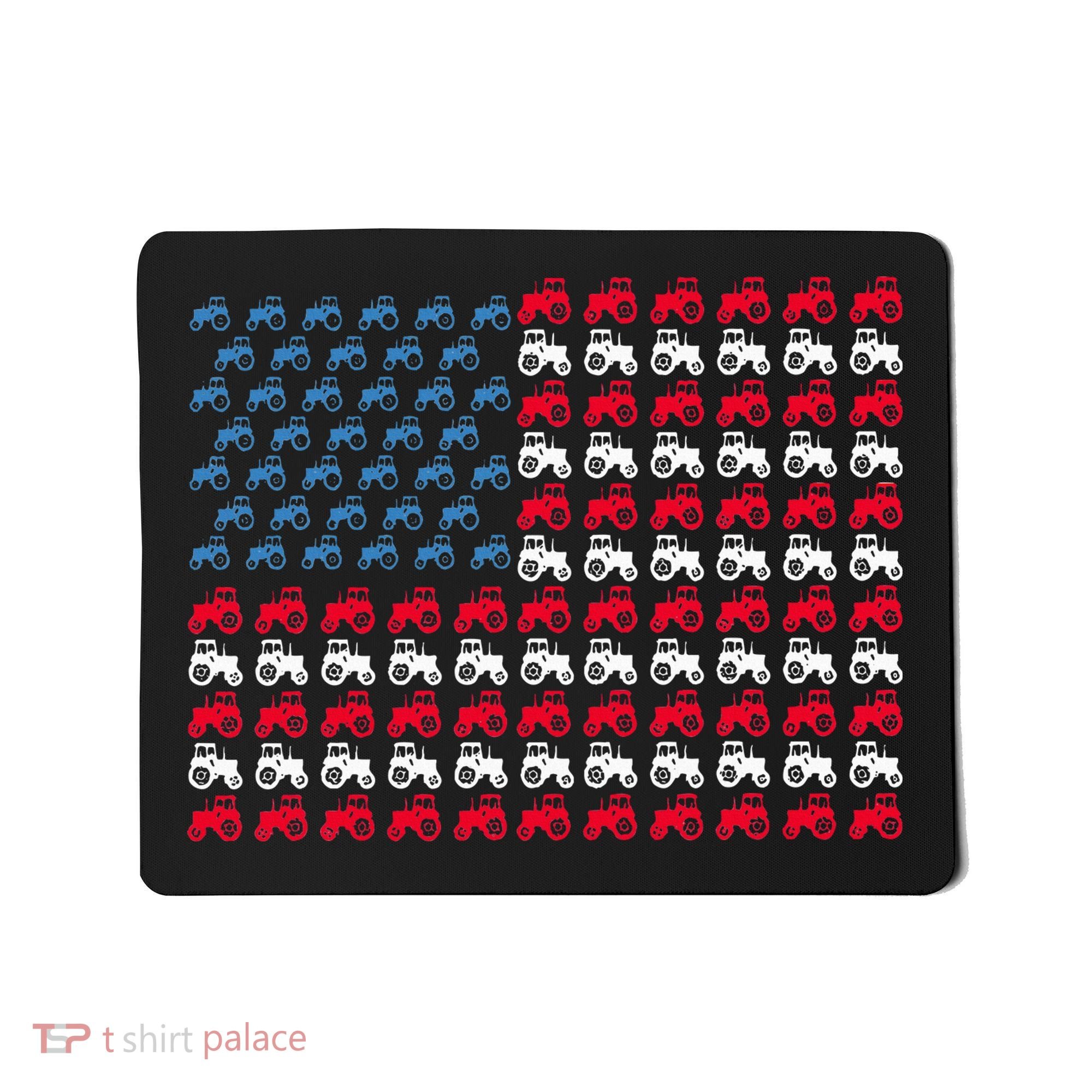 July 4th Tractor Arrange A Usa Flag Independence Day Tractor Mousepad