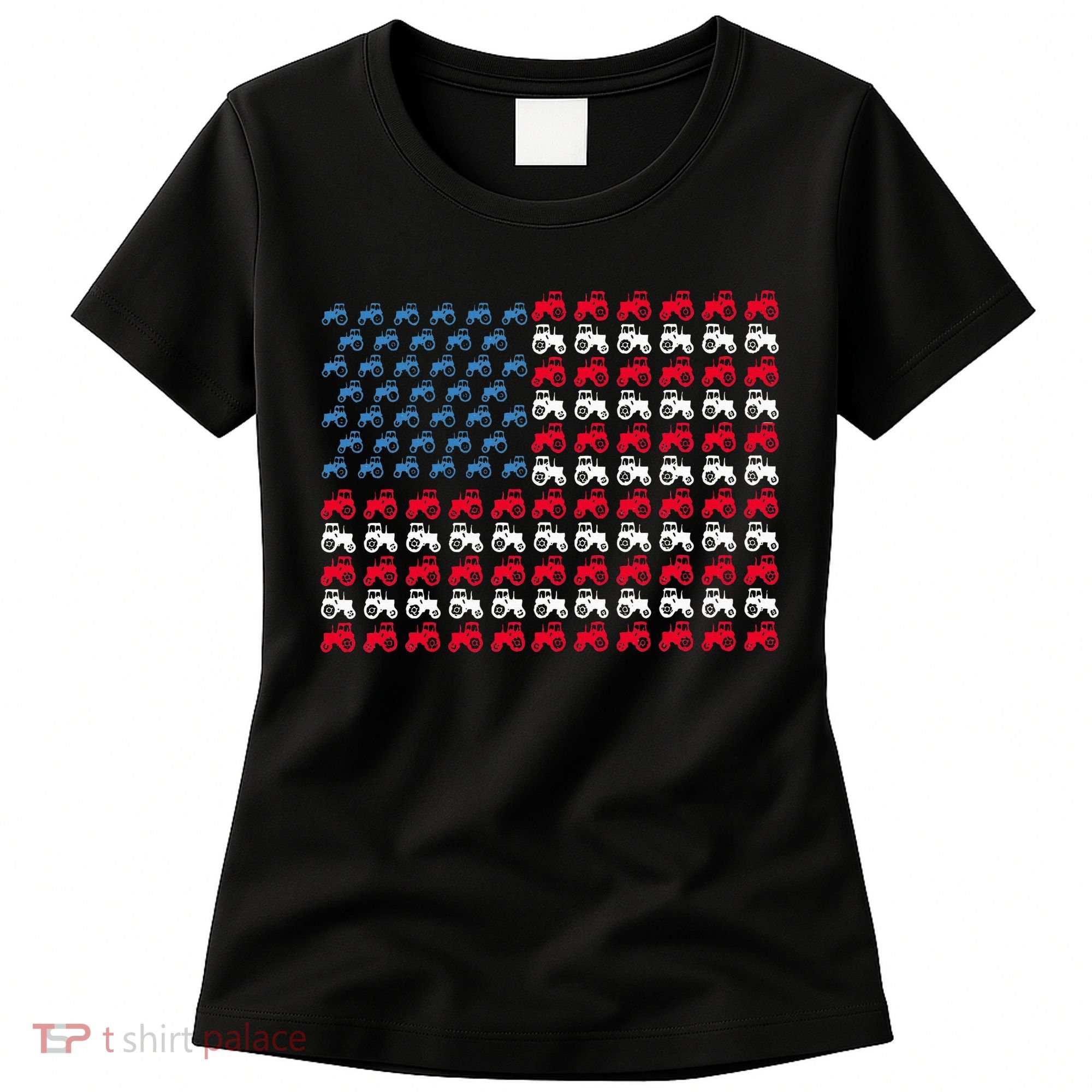 July 4th Tractor Arrange A Usa Flag Independence Day Tractor Women's T-Shirt